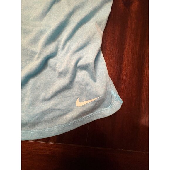 Nike Dri-Fit Womens Light Blue Tank Top With Coral Straps & Playful Athletic Cha - Picture 3 of 6